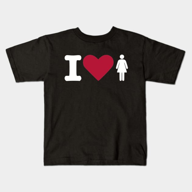 I love Women - Heart Kids T-Shirt by Designzz